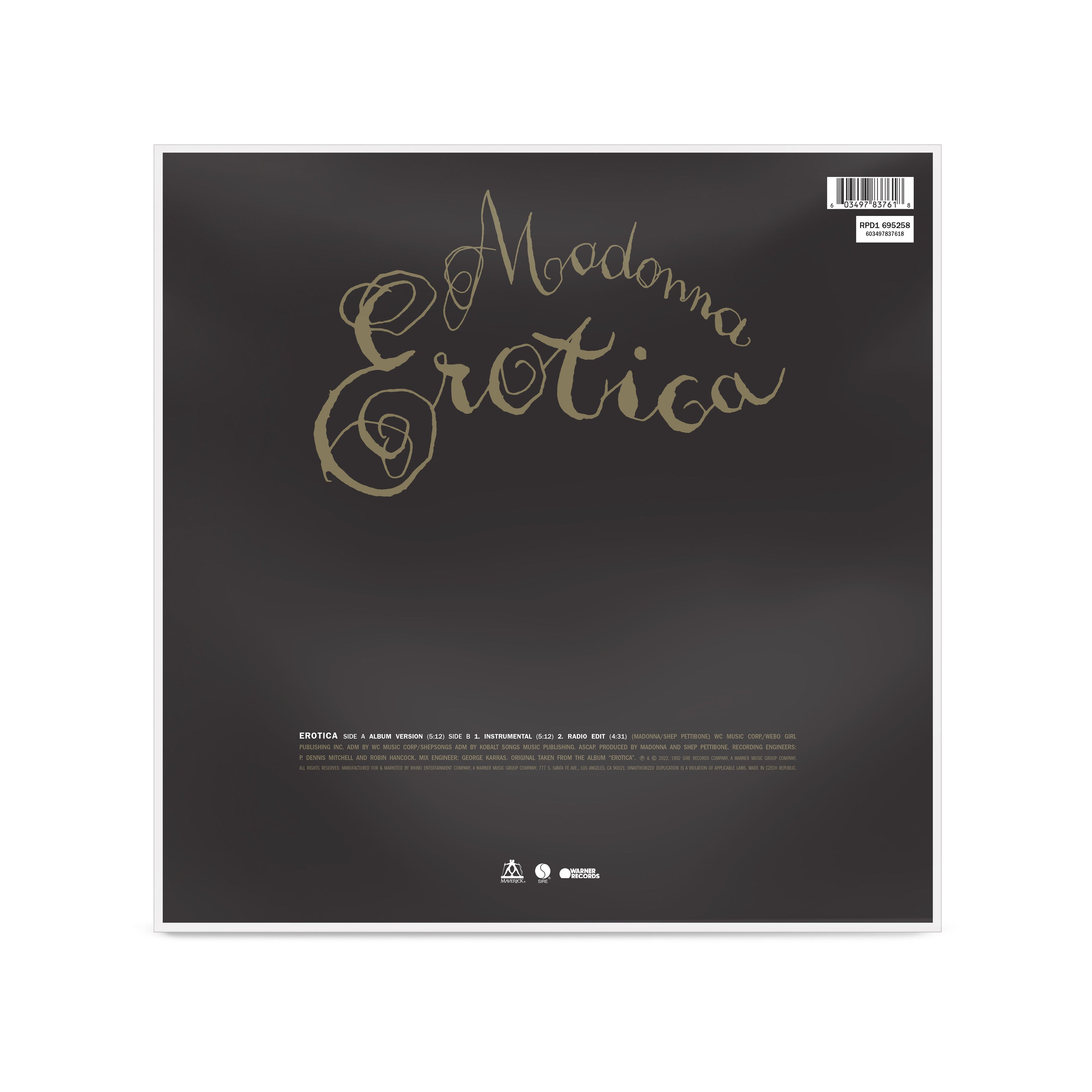 MADONNA ‘EROTICA’ 12” PICTURE DISC